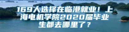 169人选择在临港就业！上海电机学院2020届毕业生都去哪里了？