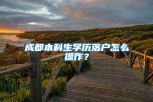 成都本科生学历落户怎么操作？