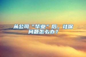 从公司“毕业”后，社保问题怎么办？