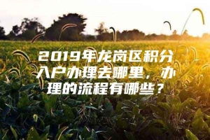 2019年龙岗区积分入户办理去哪里，办理的流程有哪些？