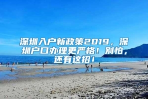 深圳入户新政策2019，深圳户口办理更严格！别怕，还有这招！