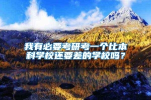 我有必要考研考一个比本科学校还要差的学校吗？