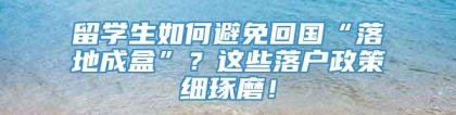 留学生如何避免回国“落地成盒”？这些落户政策细琢磨！