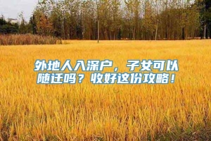 外地人入深户，子女可以随迁吗？收好这份攻略！