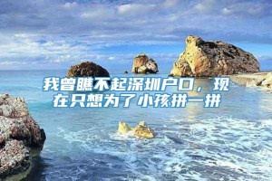 我曾瞧不起深圳户口，现在只想为了小孩拼一拼