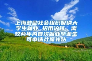 上海鼓励社会组织吸纳大学生就业 招用沪籍、离校两年内首次就业毕业生可申请社保补贴