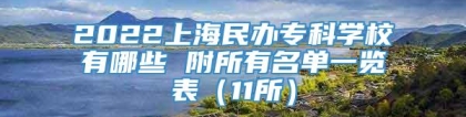 2022上海民办专科学校有哪些 附所有名单一览表（11所）