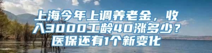 上海今年上调养老金，收入3000工龄40涨多少？医保还有1个新变化