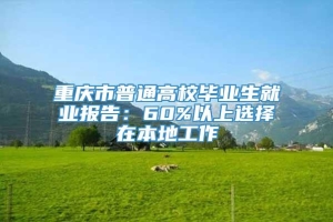 重庆市普通高校毕业生就业报告：60%以上选择在本地工作