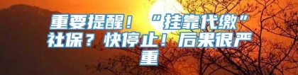 重要提醒！“挂靠代缴”社保？快停止！后果很严重