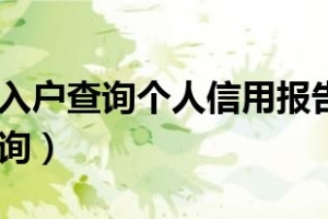 深圳市积分入户查询个人信用报告（个人信用积分怎么查询）