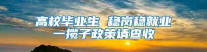 高校毕业生 稳岗稳就业一揽子政策请查收