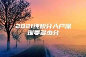 2021纯积分入户深圳要多少分