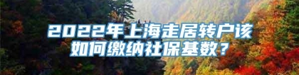 2022年上海走居转户该如何缴纳社保基数？