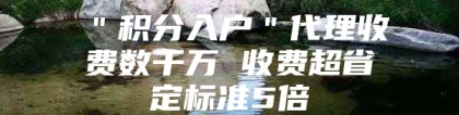 ＂积分入户＂代理收费数千万 收费超省定标准5倍