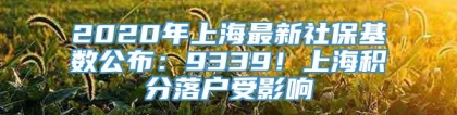 2020年上海最新社保基数公布：9339！上海积分落户受影响