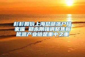 杉杉股份上海总部落户陆家嘴 郑永刚强调聚焦新能源产业链是重中之重