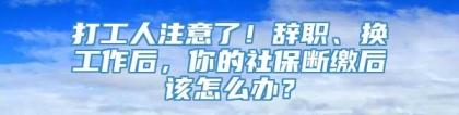 打工人注意了！辞职、换工作后，你的社保断缴后该怎么办？