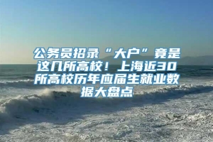 公务员招录“大户”竟是这几所高校！上海近30所高校历年应届生就业数据大盘点