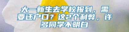 大一新生去学校报到，需要迁户口？这2个利弊，许多同学不明白