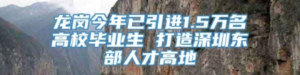 龙岗今年已引进1.5万名高校毕业生 打造深圳东部人才高地