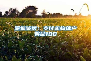 深圳喊话：支付机构落户奖励100