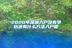 2020年深圳入户没有学历还有什么方法入户呢