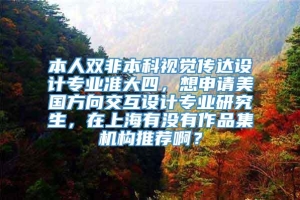 本人双非本科视觉传达设计专业准大四，想申请美国方向交互设计专业研究生，在上海有没有作品集机构推荐啊？