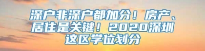 深户非深户都加分！房产、居住是关键！2020深圳这区学位划分