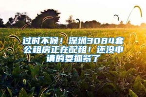 过时不候！深圳3084套公租房正在配租！还没申请的要抓紧了