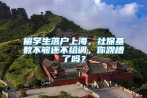 留学生落户上海，社保基数不够还不给调，你跳槽了吗？