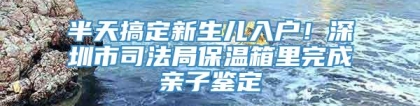 半天搞定新生儿入户！深圳市司法局保温箱里完成亲子鉴定