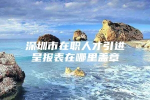 深圳市在职人才引进呈报表在哪里盖章