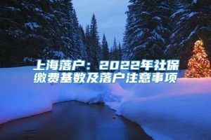 上海落户：2022年社保缴费基数及落户注意事项