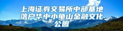 上海证券交易所中部基地落户华中小龟山金融文化公园