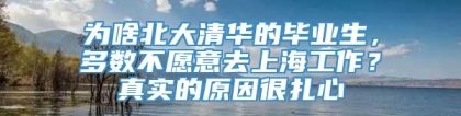 为啥北大清华的毕业生，多数不愿意去上海工作？真实的原因很扎心