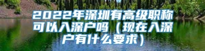 2022年深圳有高级职称可以入深户吗（现在入深户有什么要求）