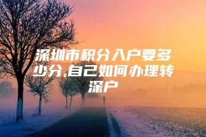 深圳市积分入户要多少分,自己如何办理转深户