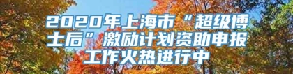 2020年上海市“超级博士后”激励计划资助申报工作火热进行中