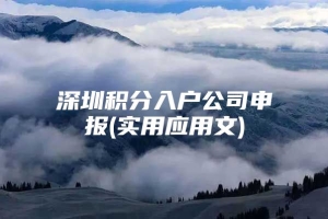 深圳积分入户公司申报(实用应用文)