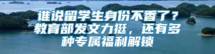 谁说留学生身份不香了？教育部发文力挺，还有多种专属福利解锁