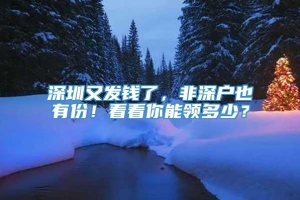 深圳又发钱了，非深户也有份！看看你能领多少？