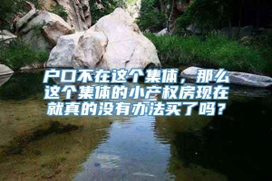 户口不在这个集体，那么这个集体的小产权房现在就真的没有办法买了吗？