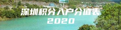 深圳积分入户分值表2020