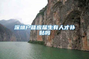 深圳户籍应届生有人才补贴吗