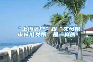 “上海落户”跟“丈母娘审核准女婿”是一样的