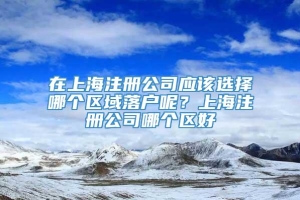 在上海注册公司应该选择哪个区域落户呢？上海注册公司哪个区好