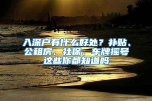 入深户有什么好处？补贴、公租房、社保、车牌摇号这些你都知道吗