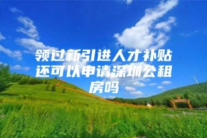 领过新引进人才补贴还可以申请深圳公租房吗