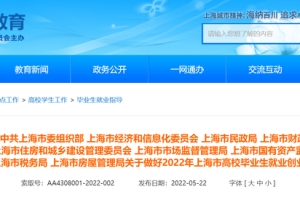 上海推出2022年高校毕业生就业创业 “大礼包”，吸引毕业生向新城集聚，扩大基层就业项目规模